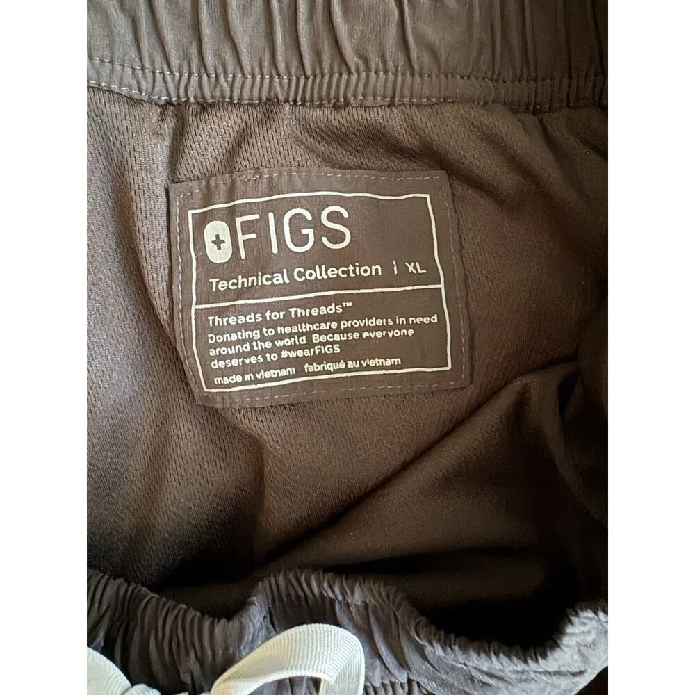 FIGS Tansen Lined Jogger Scrub Pants Men's XL Black Technical Collection Lined
